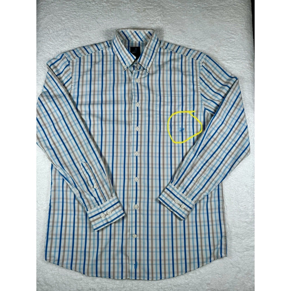 Johnnie-O Mens Button Down Shirt Size Medium Plaid Prep-Performance LS (Flaw)‎